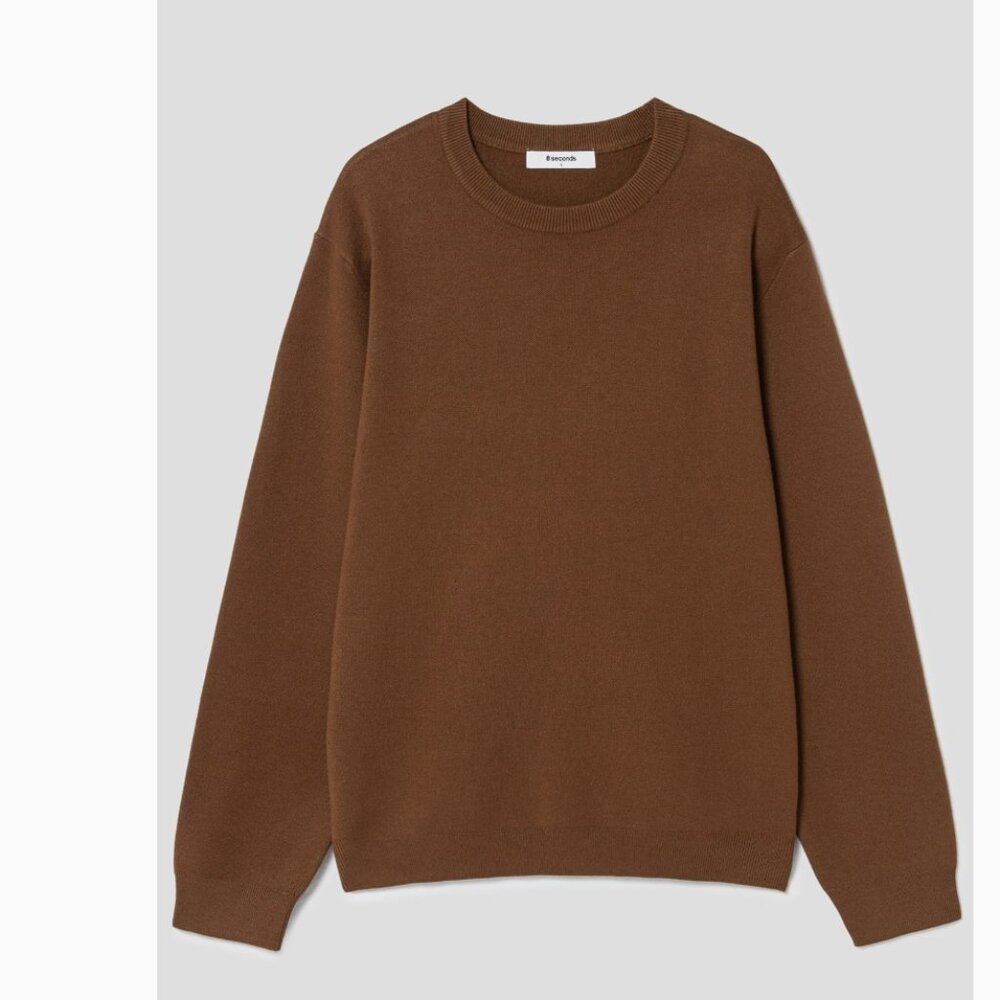 8seconds Brown Knit Pullover Sweater - Medium Korean Streetwear $89